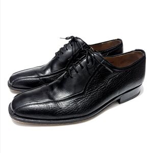 Magnanni Mens Dark Academia Black Leather Dress Shoes Magnanni Dress Shoes Goth